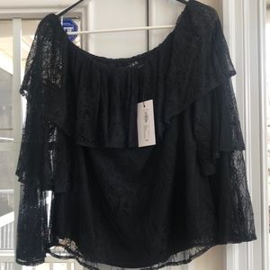 NWT Black lace top